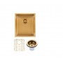 Brushed Gold Stainless Steel Handmade Top/Undermount Single Bowl Kitchen Sink 390x450x215mm